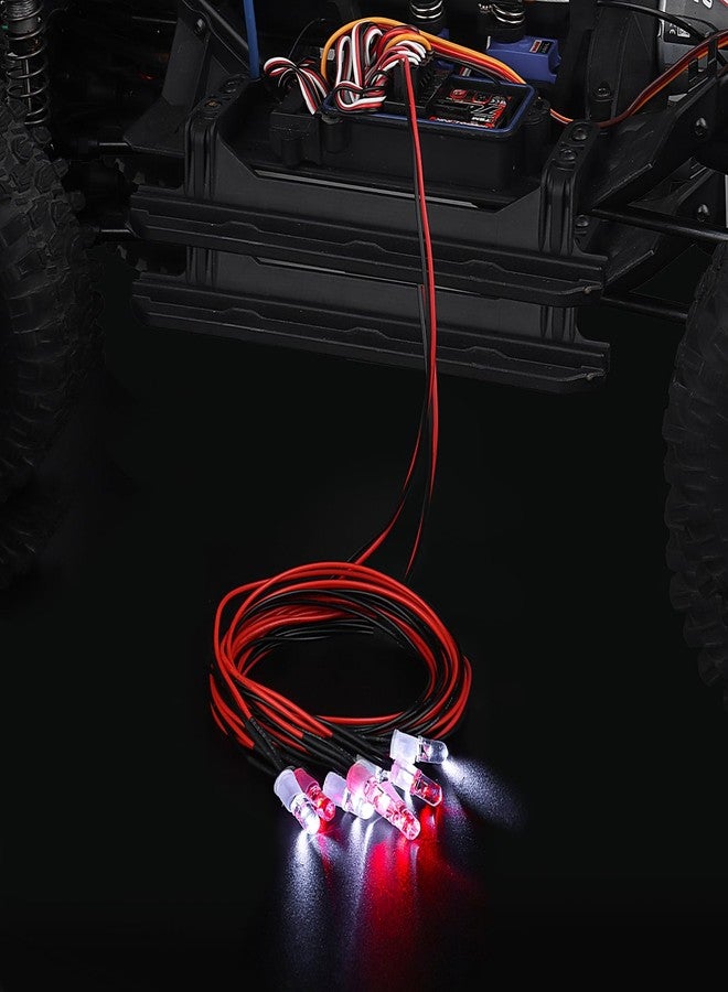 CrazyHobby طقم مصابيح أمامية وخلفية LED من CrazyHobby بثمانية مصابيح، متوافق مع سيارات Traxxas Slash وRustler وTamiya وArrma وRedcat وHSP وRC4WD وAxial SCX10 RC (سيارات وشاحنات ودبابات وسيارات زحف وسيارات سباق قصيرة). - Image 4